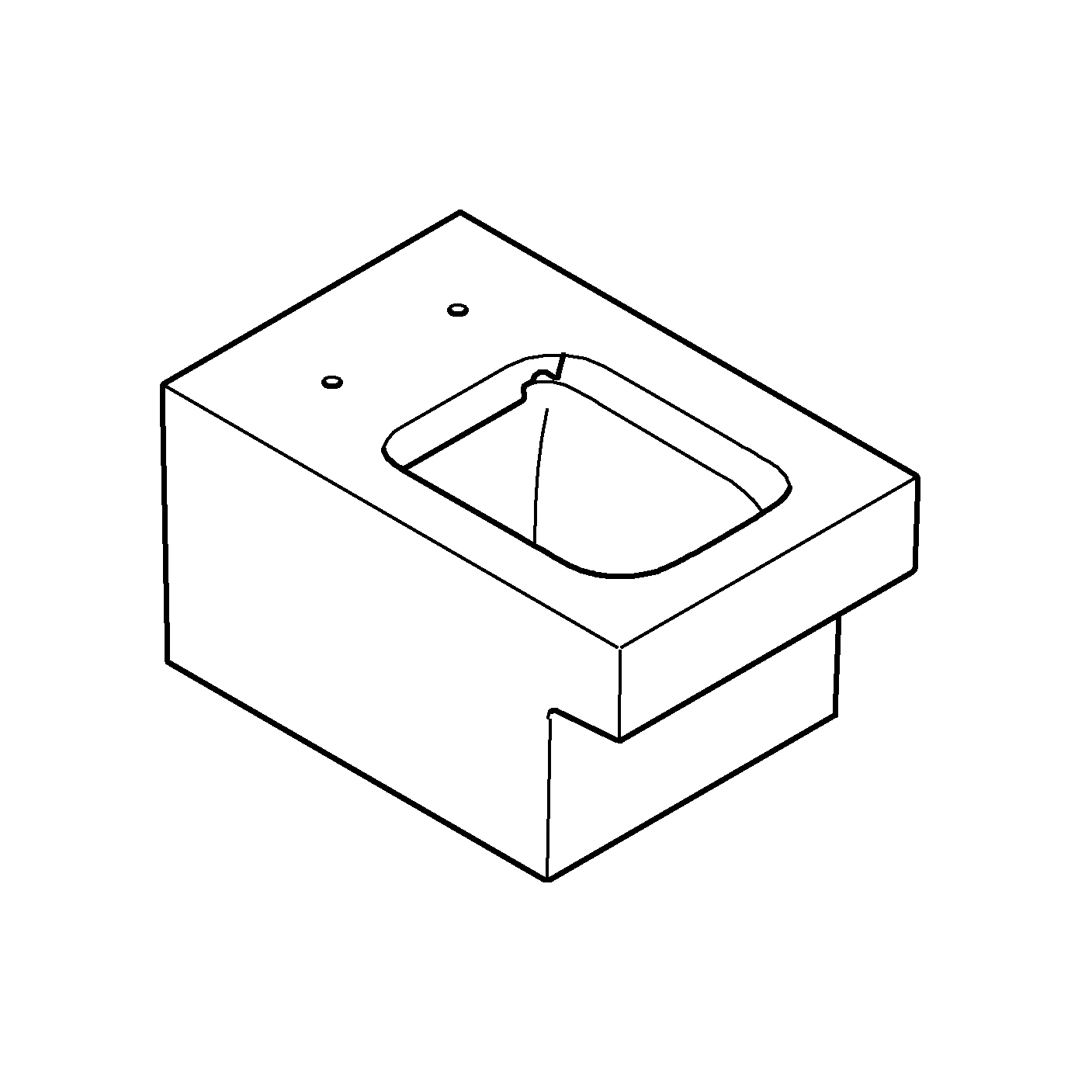 Wand-Tiefspül-WC Cube Keramik 39245_H, Abgang waagerecht, spülrandlos, für Unterputz-Spülkasten, PureGuard Hygieneoberfläche, aus Sanitärkeramik, alpinweiß