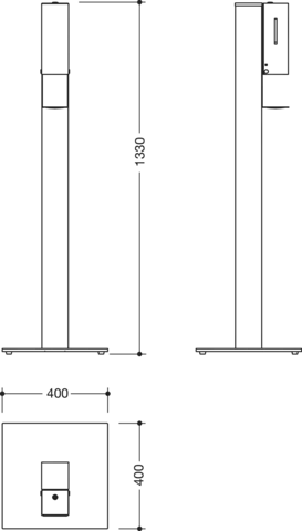 HEWI Spender für Flüssigseife „System 900“, Befestigung verdeckt HEWI Spender für Flüssigseife „System 900“, Befestigung verdeckt