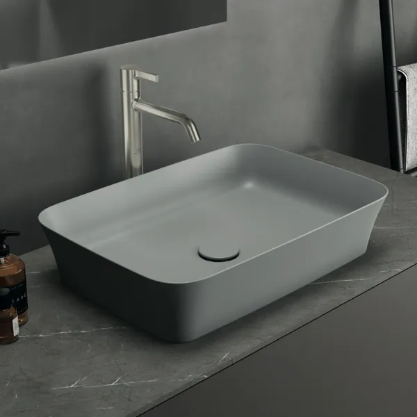 Waschbecken „Ipalyss“ 55 × 38 × 12,5 cm in Betongrau