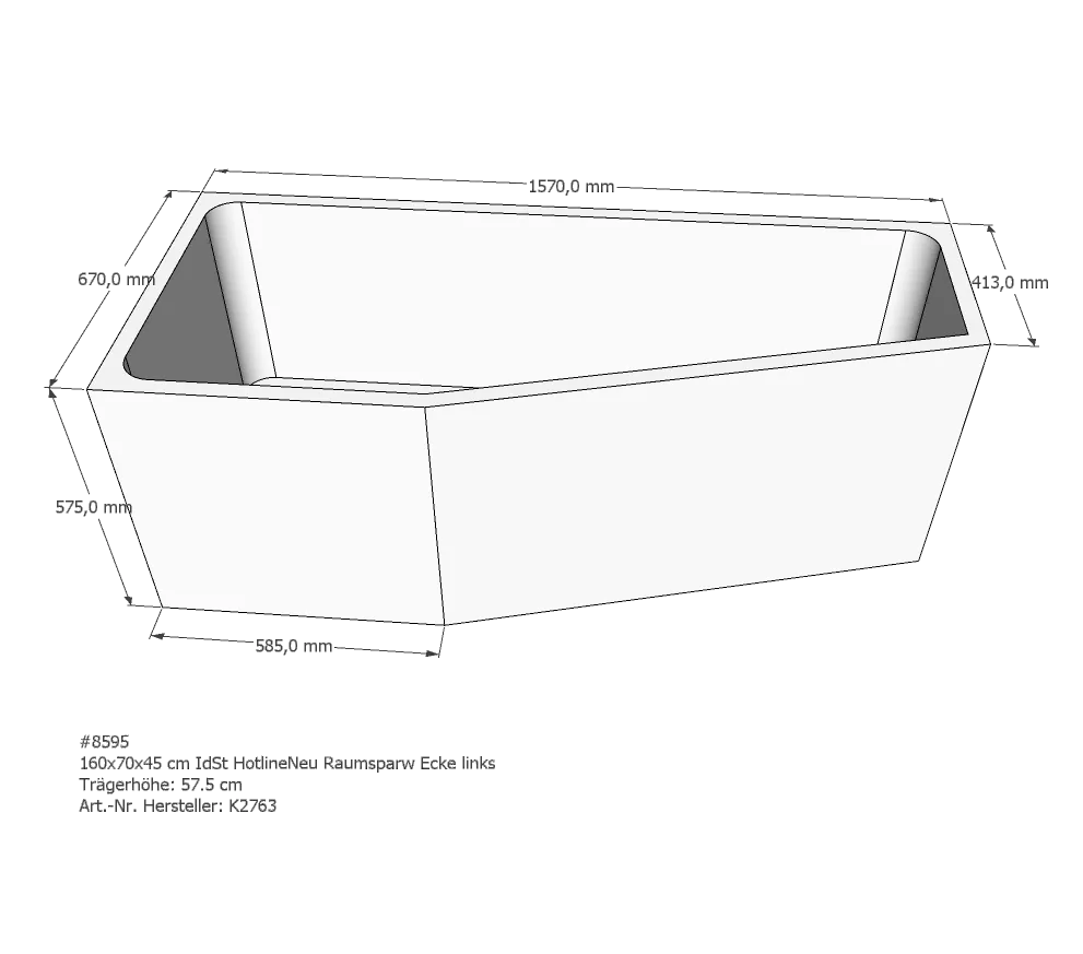 Badewannenträger für Ideal Standard HotlineNeu 160 × 70 × 40 cm Badewannenträger für Ideal Standard HotlineNeu 160 × 70 × 40 cm