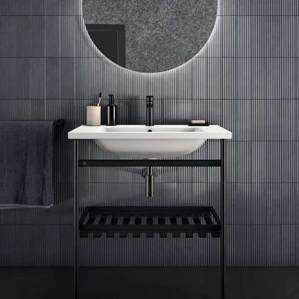 Waschbecken „i.lifeB“ 81 × 51 × 18 cm, Hahnlochposition mittig in Weiß Waschbecken „i.lifeB“ 81 × 51 × 18 cm, Hahnlochposition mittig in Weiß