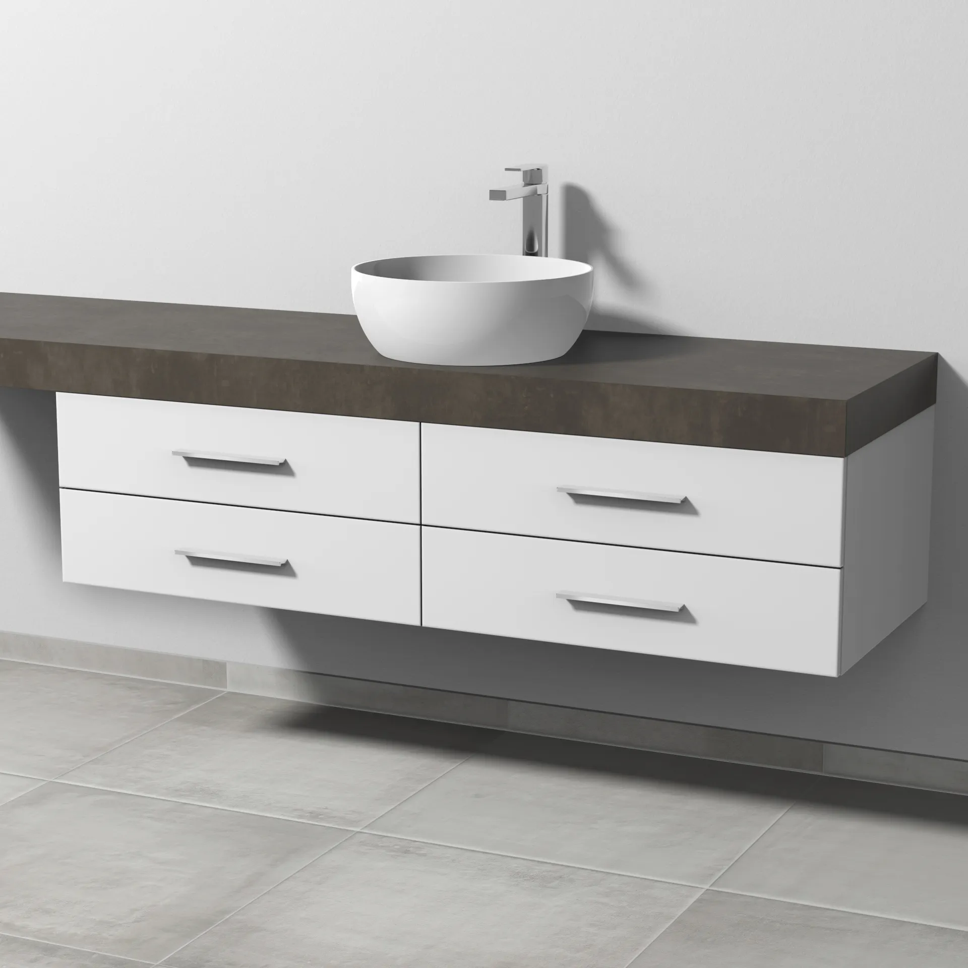 Sanipa Waschtischunterschrank „2morrow“ 1400 × 340 × 520 mm in Weiß (matt)