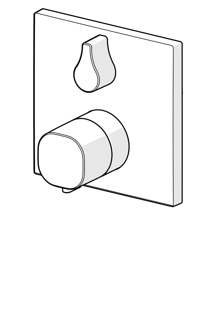 HansaLIVING Wannen- und Brausearmatur Fertigmontageset für Wanne/Brause HansaLIVING 8114 Rosette eckig mit Sicherungseinrichtung Chrom