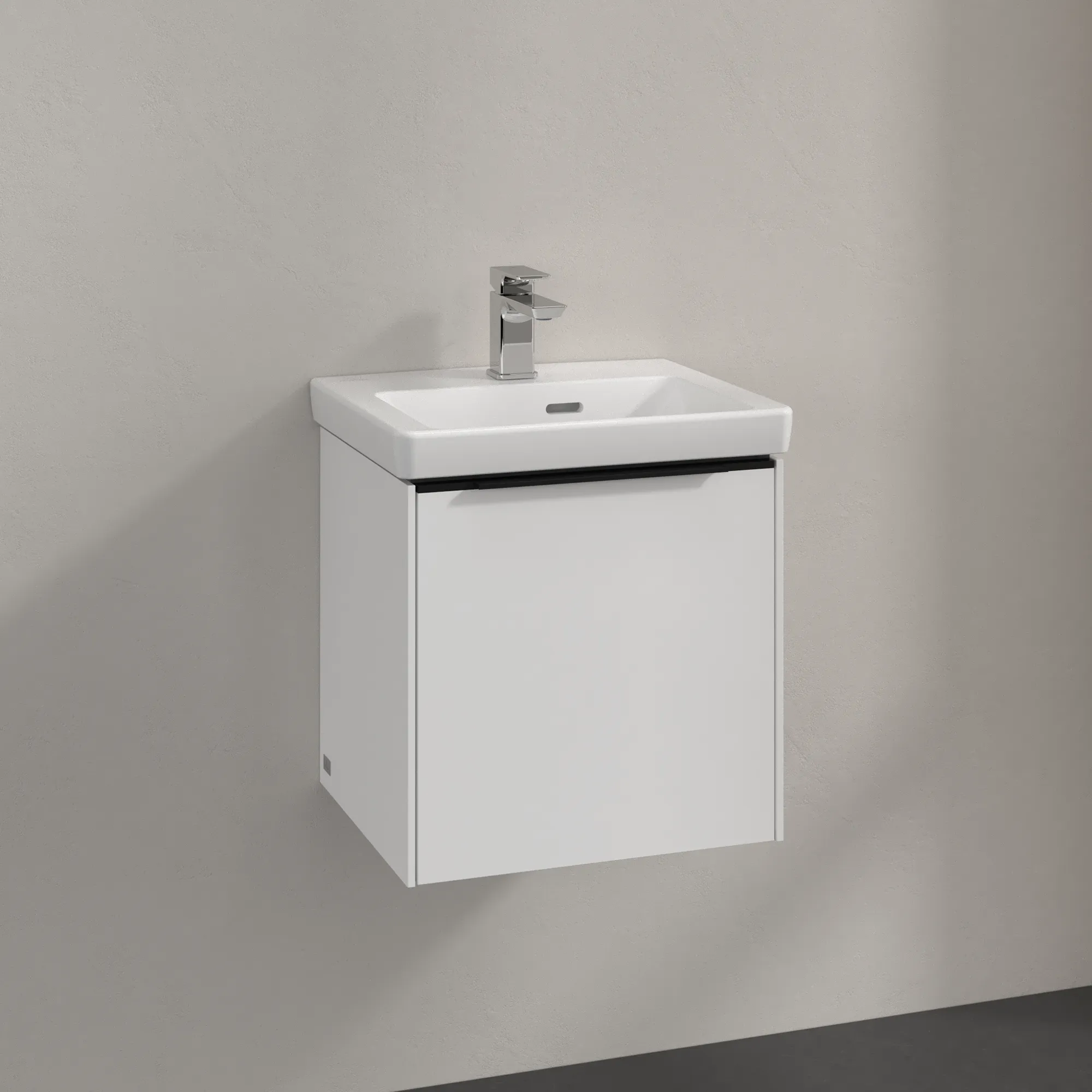 Villeroy & Boch Waschtischunterschrank mit Tür „Subway 3.0“ für Schrankwaschtisch 42,3 × 42,9 × 37,8 × 37,8 cm 1 Tür, Anschlag (Scharnier) links, Waschbecken mittig, 1 Tür, mittig, Anschlag links