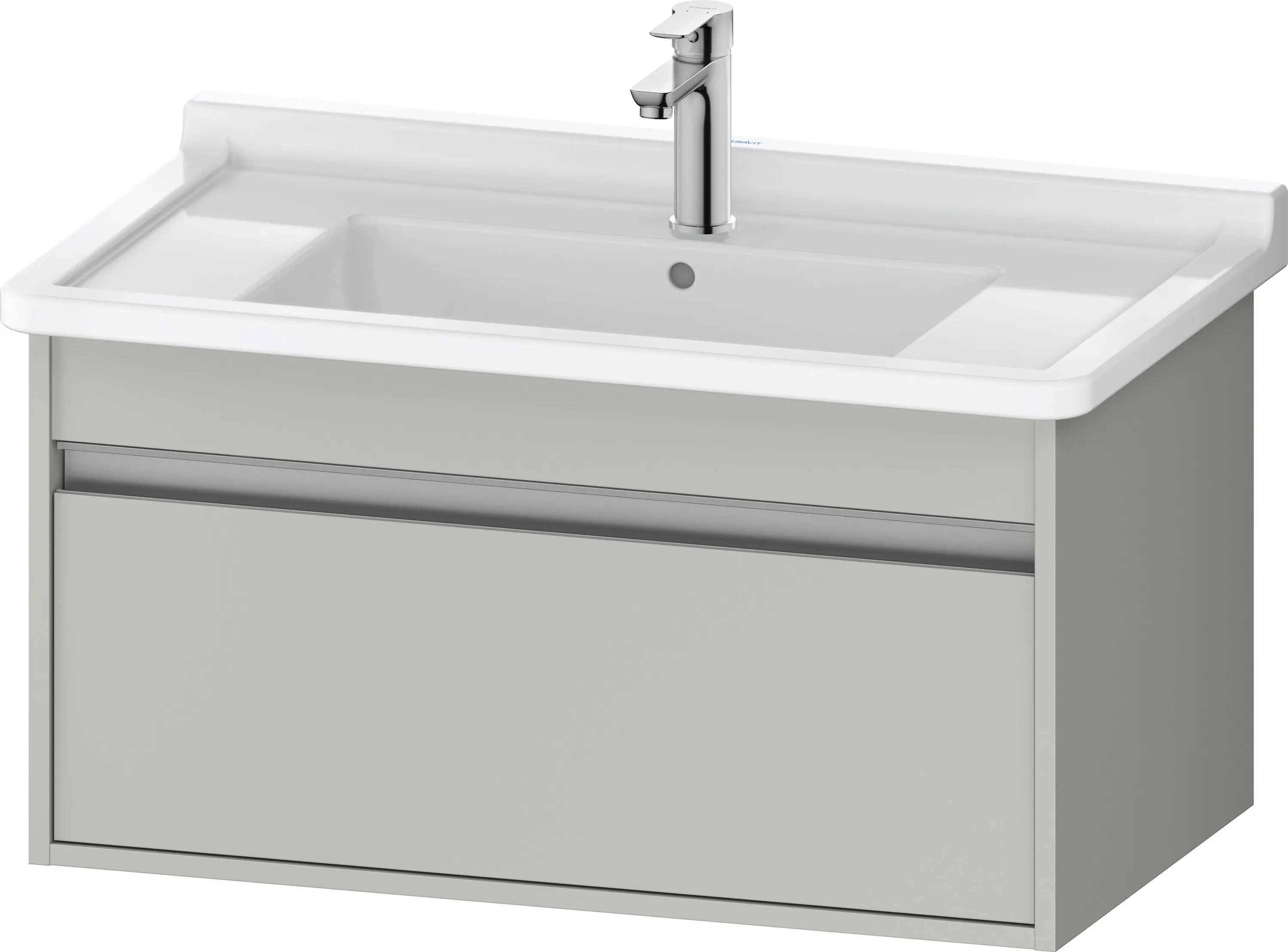 Duravit Waschtischunterschrank wandhängend „Ketho“ 80 × 41 × 45,5 cm Betongrau Matt