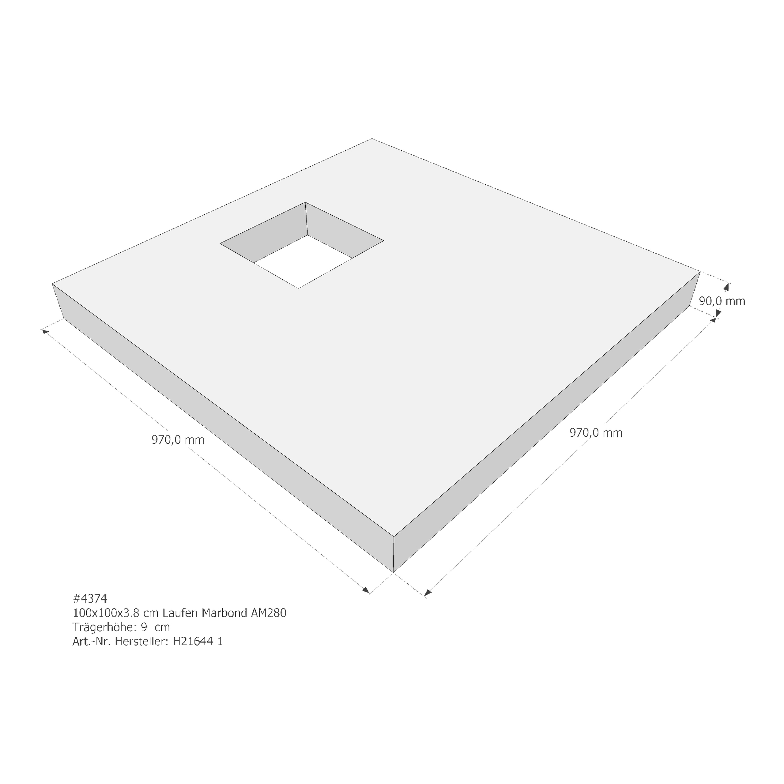 Duschwannenträger für Laufen Solutions 100 × 100 × 3,8 cm Duschwannenträger für Laufen Solutions 100 × 100 × 3,8 cm
