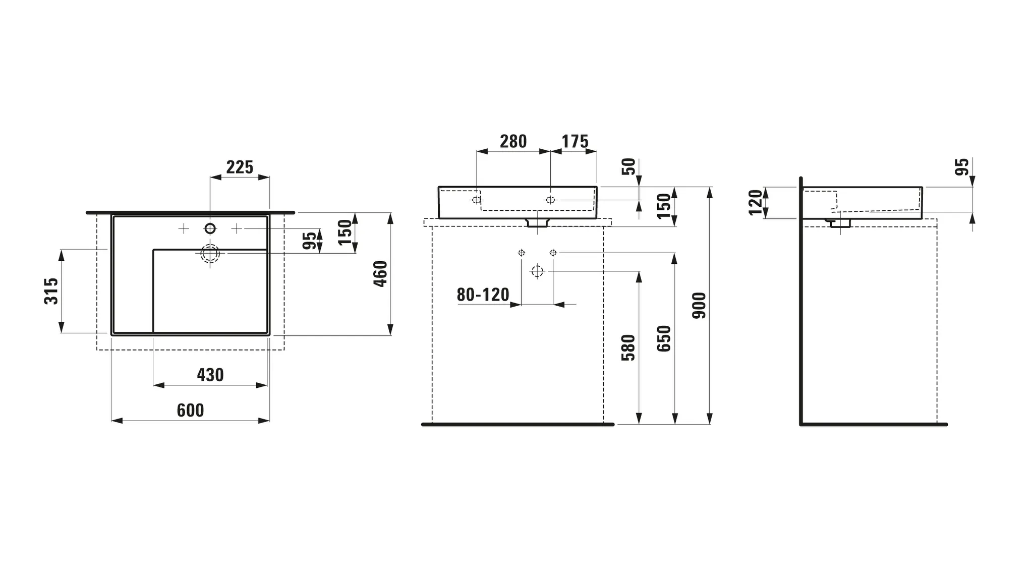Laufen Aufsatzwaschtisch KARTELL Laufen 460x600x150, o.HL, o.ÜL, Ablage links, weiß Laufen Aufsatzwaschtisch KARTELL Laufen 460x600x150, o.HL, o.ÜL, Ablage links, weiß
