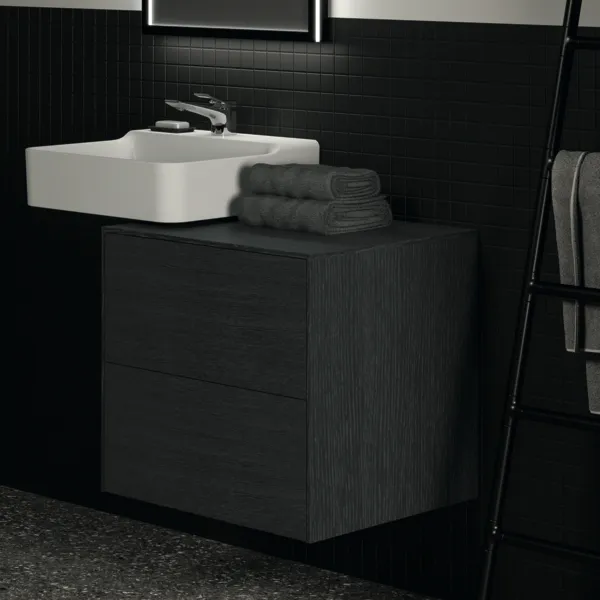 Ideal Standard Waschtischunterschrank „Conca“ 60,2 × 55 × 50,5 cm Eiche geflammt Furnier Ideal Standard Waschtischunterschrank „Conca“ 60,2 × 55 × 50,5 cm Eiche geflammt Furnier