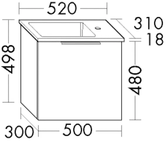 Mi-WT inkl. WTU (SHCI052), Eqio, 310x520x498, Lack Matt