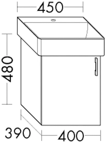 Waschtischunterschrank Sys30 von burgbad – 400 mm breit, 390 mm tief, 480 mm hoch, 1 Tür, PG1 Waschtischunterschrank Sys30 von burgbad – 400 mm breit, 390 mm tief, 480 mm hoch, 1 Tür, PG1