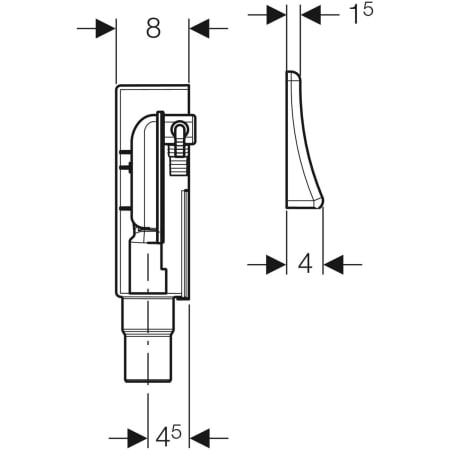 UP-Geruchsverschluss für Geräte, mit zwei Anschlüssen, Wandeinbaukasten und Abdeckplatte: d=50-56mm