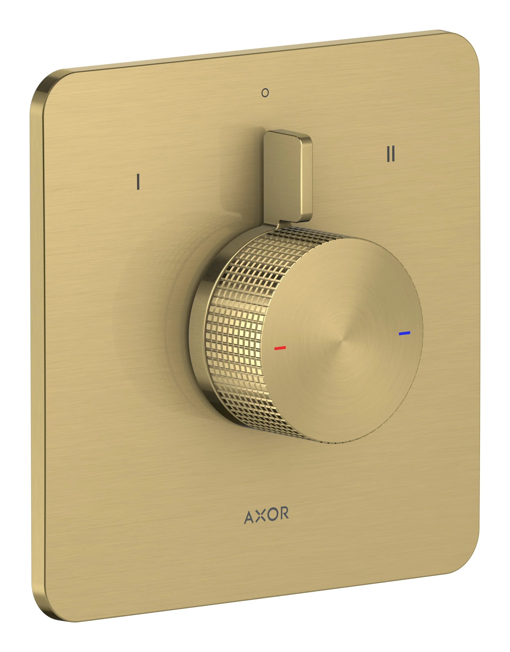 Hansgrohe AXOR Citterio C Brausemischer Unterputz, 2 Verbraucher Cubic cut BB, Brushed Brass, flache Rosette, max. Durchfluss 29,5 l/min