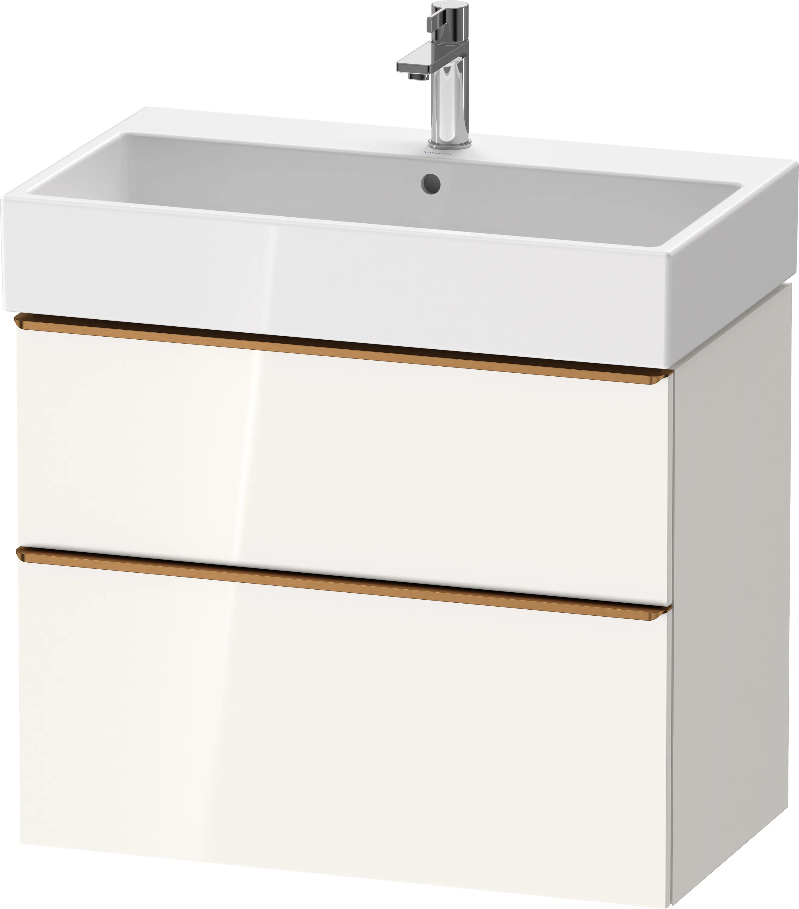 Duravit Waschtischunterschrank wandhängend "D-Neo" 78,4 × 62,5 × 44,2 cm Weiß Hochglanz Grifffarbe: Bronze gebürstet|Front- & Korpusfarbe: Weiß Hochglanz|Größe: 78,4 × 44,2 × 62,5 cm Image