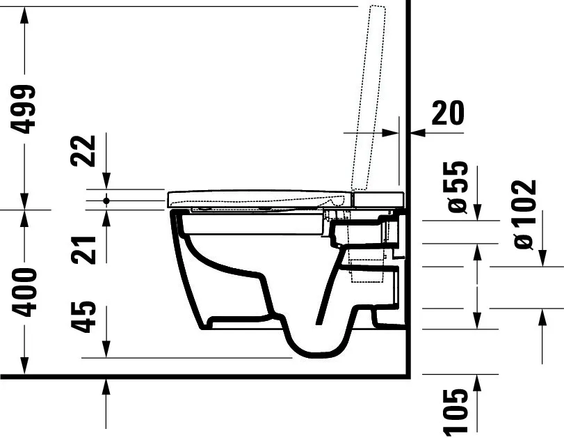 Dusch-WC „SensoWash Starck f Pro“ 37,8 × 40,5 cm, Befestigung verdeckt