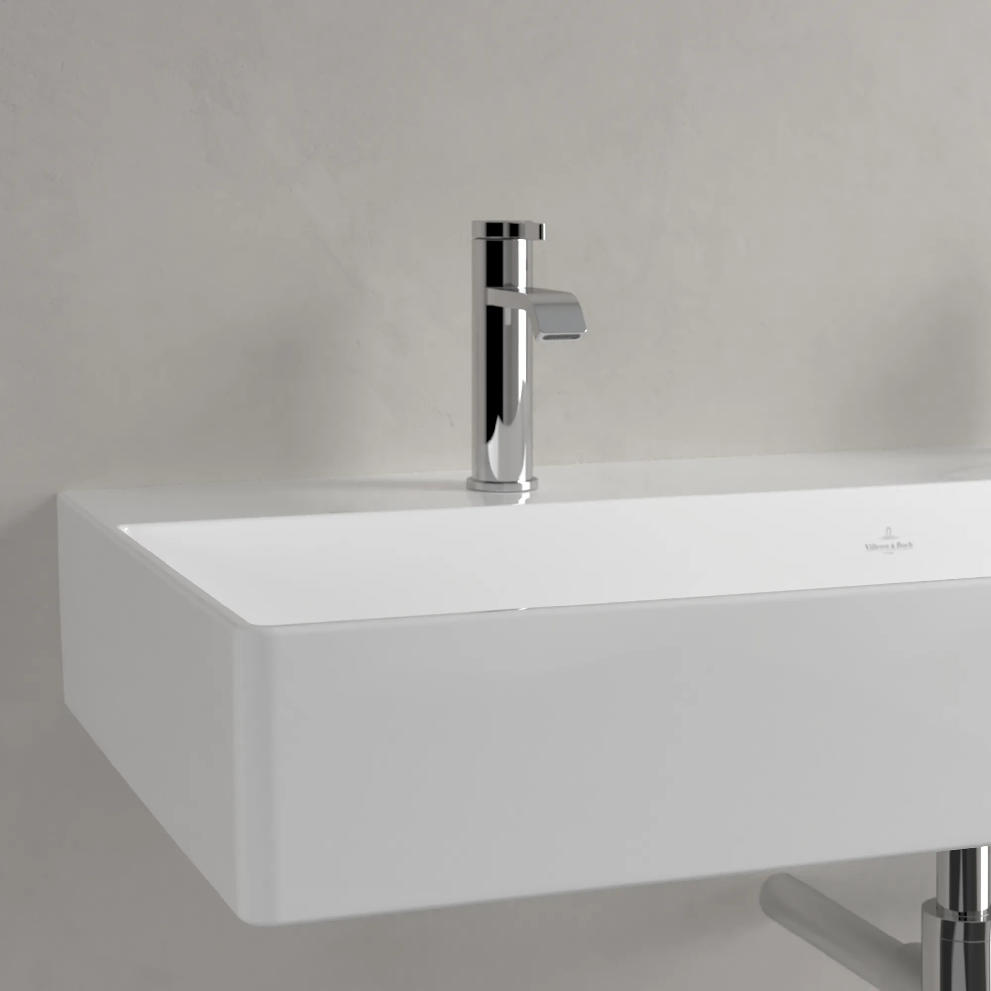 Villeroy & Boch Wandwaschtisch aus TitanCeram geschliffen „Memento 2.0“ 1000 × 470 × 135 mm, Hahnlochposition links und rechts, mit Hahnlochbohrung in Weiß Alpin Villeroy & Boch Wandwaschtisch aus TitanCeram geschliffen „Memento 2.0“ 1000 × 470 × 135 mm, Hahnlochposition links und rechts, mit Hahnlochbohrung in Weiß Alpin