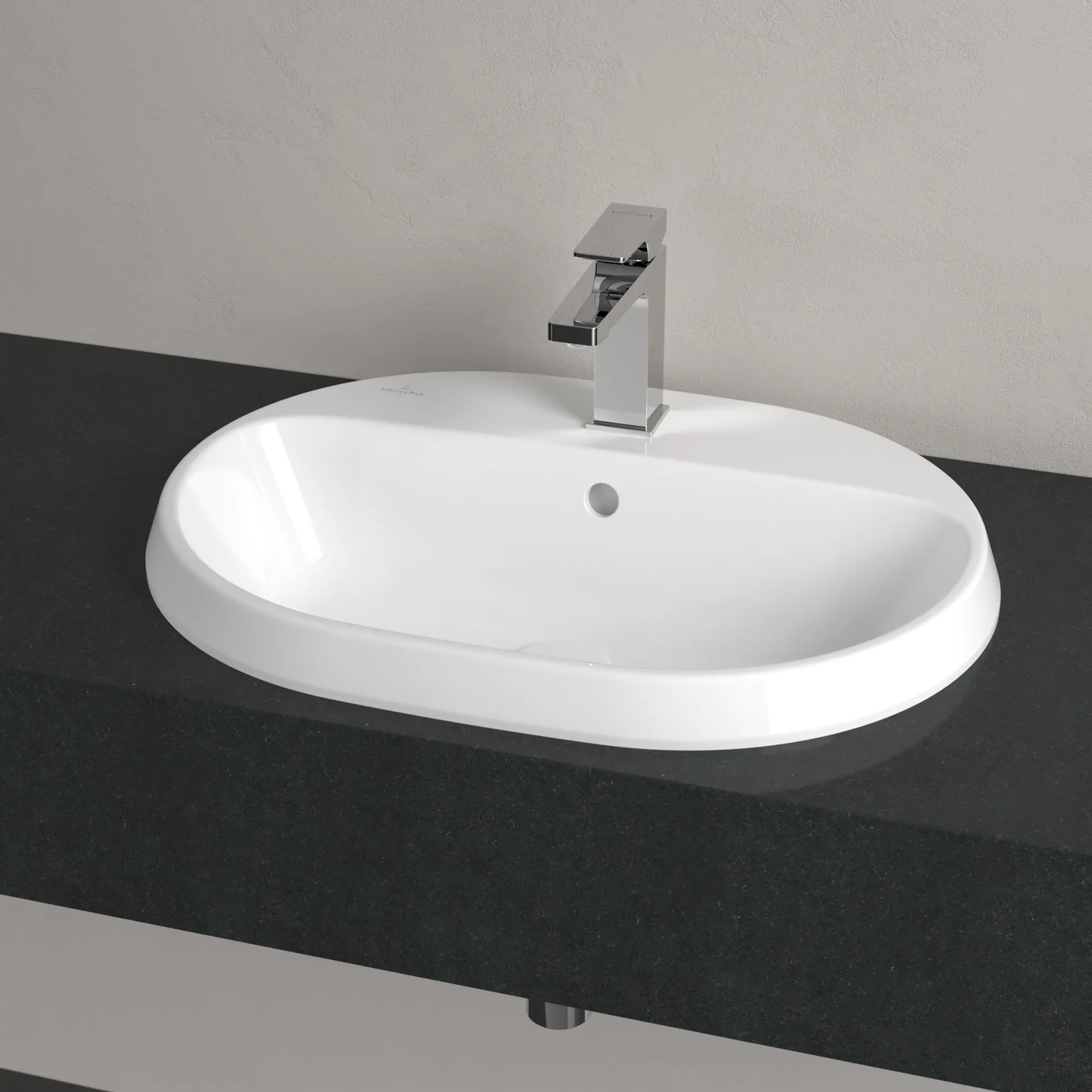Villeroy & Boch Einbauwaschtisch „Architectura“ mit 1×1 Hahnlochbohrung, 600 × 450 × 170 mm, mit Hahnlochbohrung, Hahnlochposition mittig in Weiß Alpin Villeroy & Boch Einbauwaschtisch „Architectura“ mit 1×1 Hahnlochbohrung, 600 × 450 × 170 mm, mit Hahnlochbohrung, Hahnlochposition mittig in Weiß Alpin