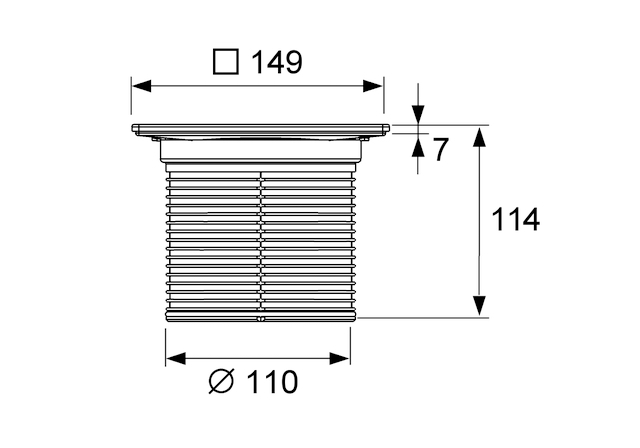 TECEdrainpoint S Rostrahmen Edelstahl 150 × 150 inkl. Standardrost verschr.