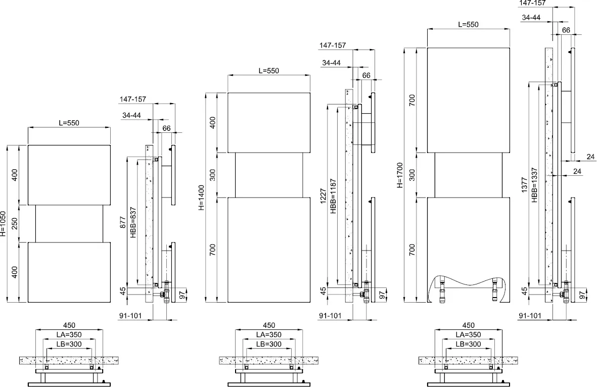 BEMM Design-Heizkörper „Mama“ 55 × 105 cm in Weiß (RAL 9016)