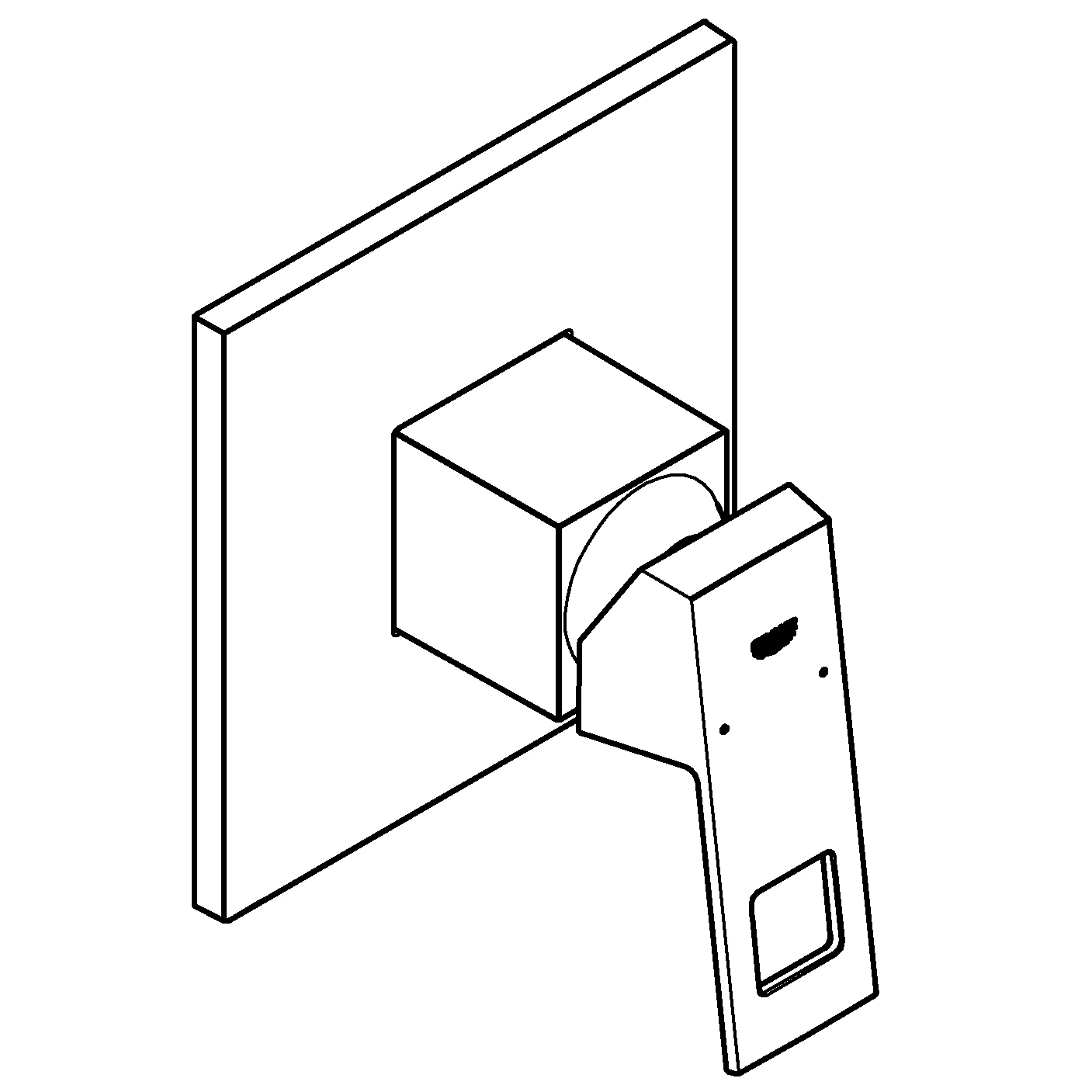 Einhand-Brausebatterie Eurocube 24061, Fertigmontageset für Rapido SmartBox, chrom