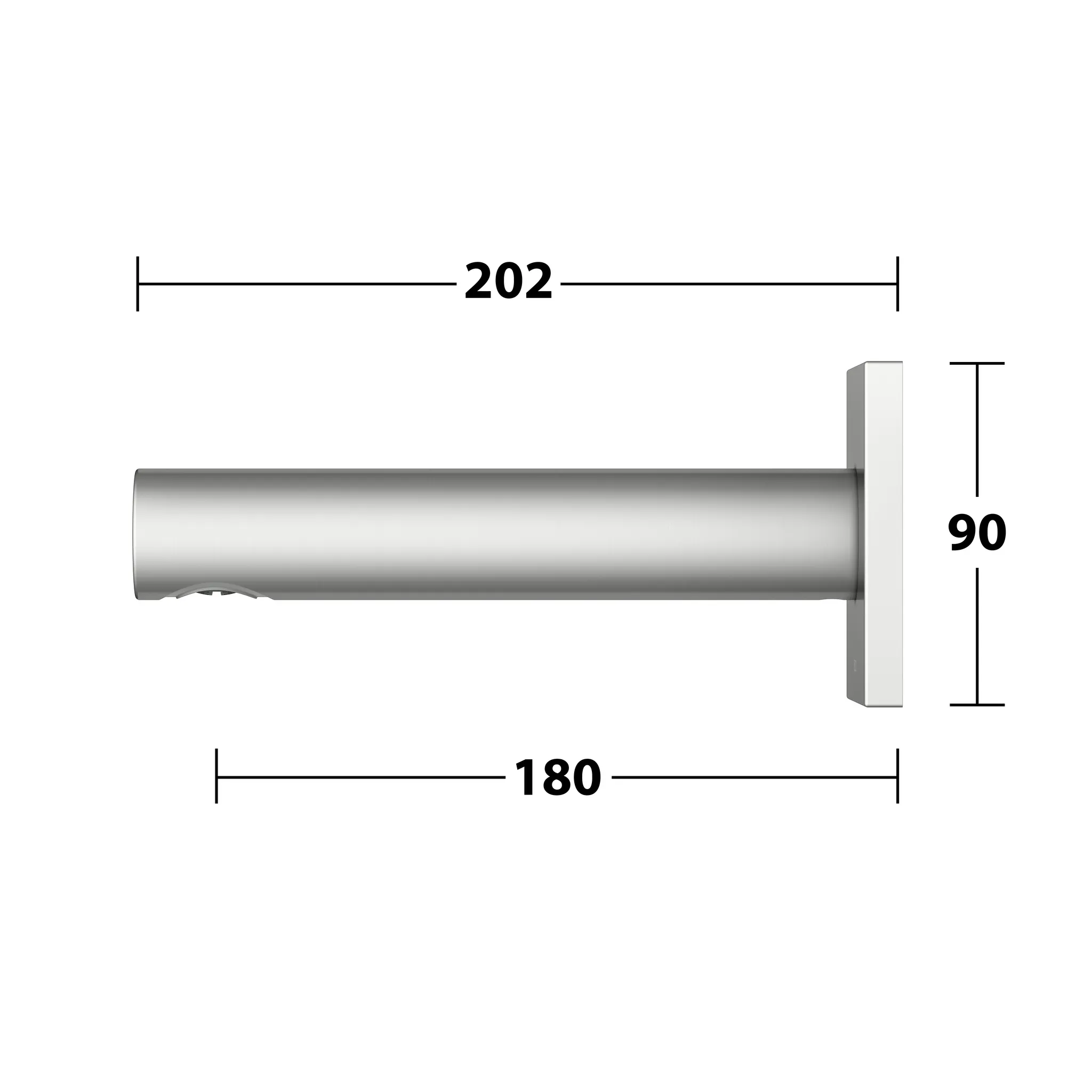 KEUCO IXMO Wanneneinlauf eckig Ausladung 180 mm Edelstahl-finish KEUCO IXMO Wanneneinlauf eckig Ausladung 180 mm Edelstahl-finish