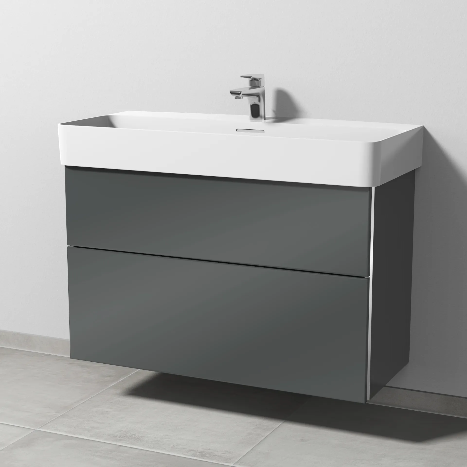 Sanipa Waschtischunterschrank „3way“ passend zu Keramik-Waschtische VAL von Laufen 910 × 588 × 397 mm in Anthrazit (glanz) Sanipa Waschtischunterschrank „3way“ passend zu Keramik-Waschtische VAL von Laufen 910 × 588 × 397 mm in Anthrazit (glanz)