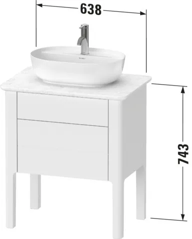 Duravit Waschtischunterschrank bodenstehend „Luv“ 63,8 × 74,3 × 45 cm Taupe Seidenmatt