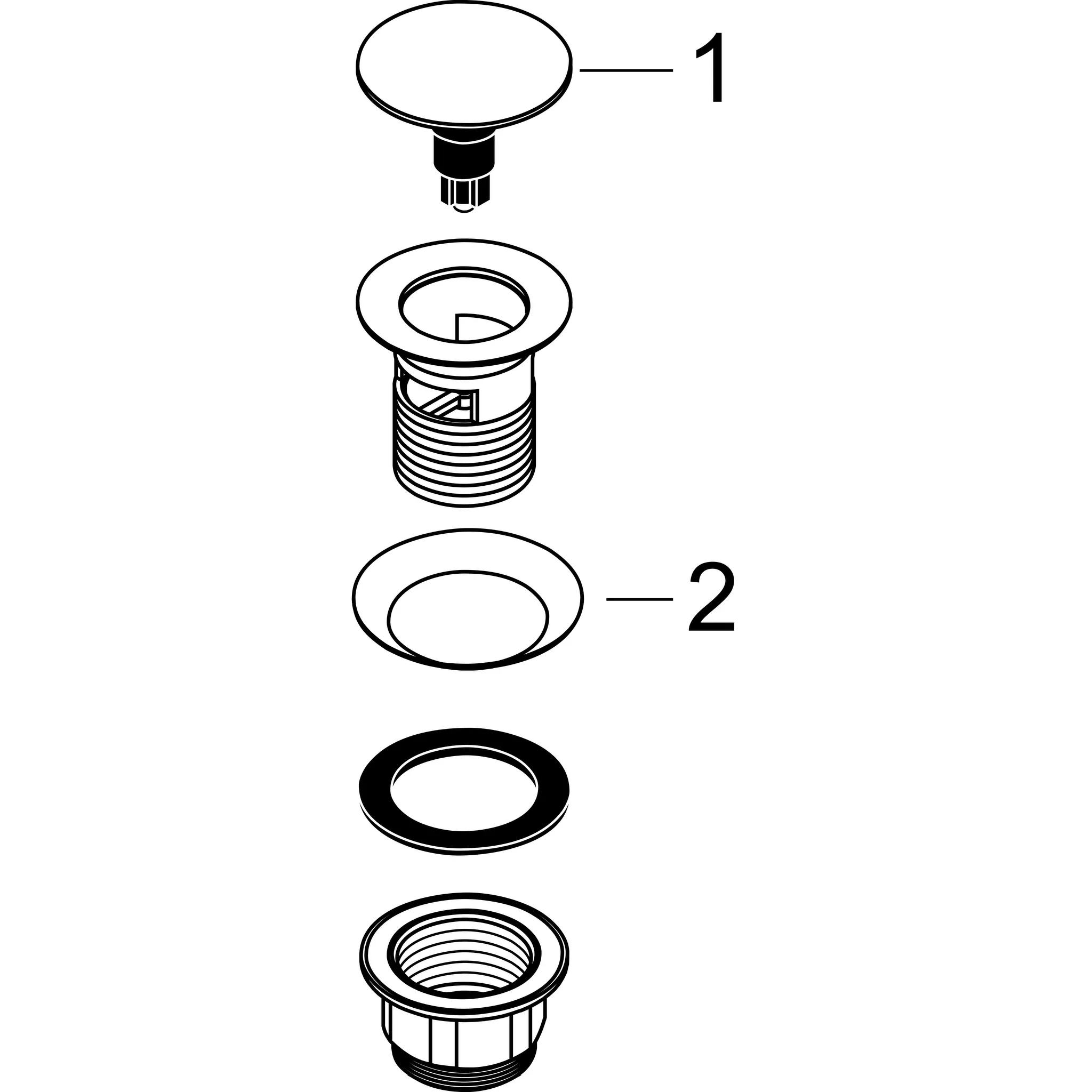 Ablaufgarnit. Push-Open KS G 1 1/4