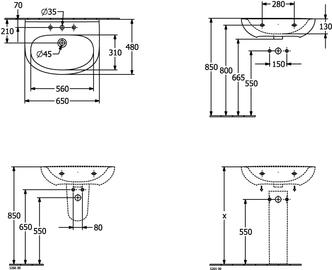 Villeroy & Boch O.novo Ablaufhaube Pergamon CeramicPlus 225x320x290mm