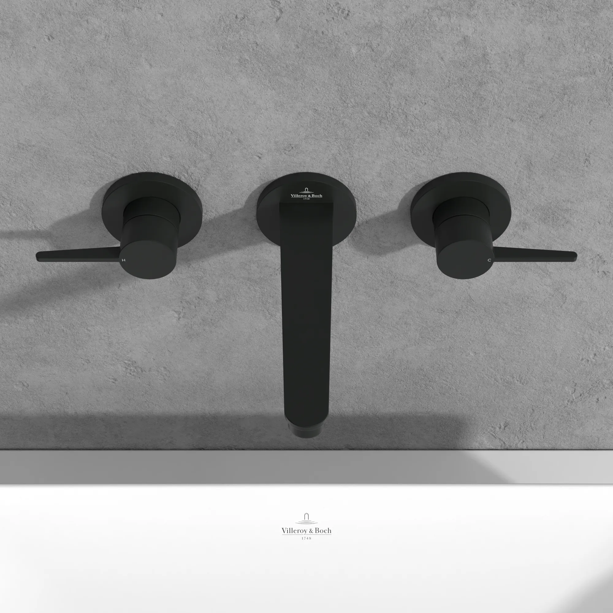 Zweihand-Unterputz-Armatur „Conum“ 18,9 cm Ausladung 205 mm in Matt Black Zweihand-Unterputz-Armatur „Conum“ 18,9 cm Ausladung 205 mm in Matt Black