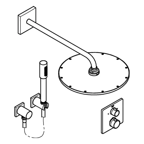 Duschsystem Unterputz Grohtherm 34730, mit Grohtherm Thermostat mit integrierter 2-Wege-Umstellung, Rainshower Cosmopolitan 310 Metall-Kopfbrause, eckige Rosette, chrom Duschsystem Unterputz Grohtherm 34730, mit Grohtherm Thermostat mit integrierter 2-Wege-Umstellung, Rainshower Cosmopolitan 310 Metall-Kopfbrause, eckige Rosette, chrom
