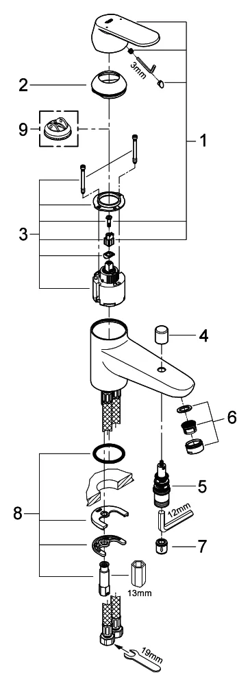 Wannenarmatur „Eurosmart Cosmopolitan“ Ausladung 146 mm Wannenarmatur „Eurosmart Cosmopolitan“ Ausladung 146 mm