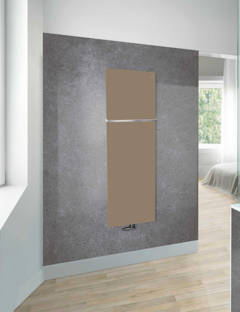 Zehnder Design-Elektroheizkörper „Fina Lean Bar“ 60 × 180 cm in Brown Quartz