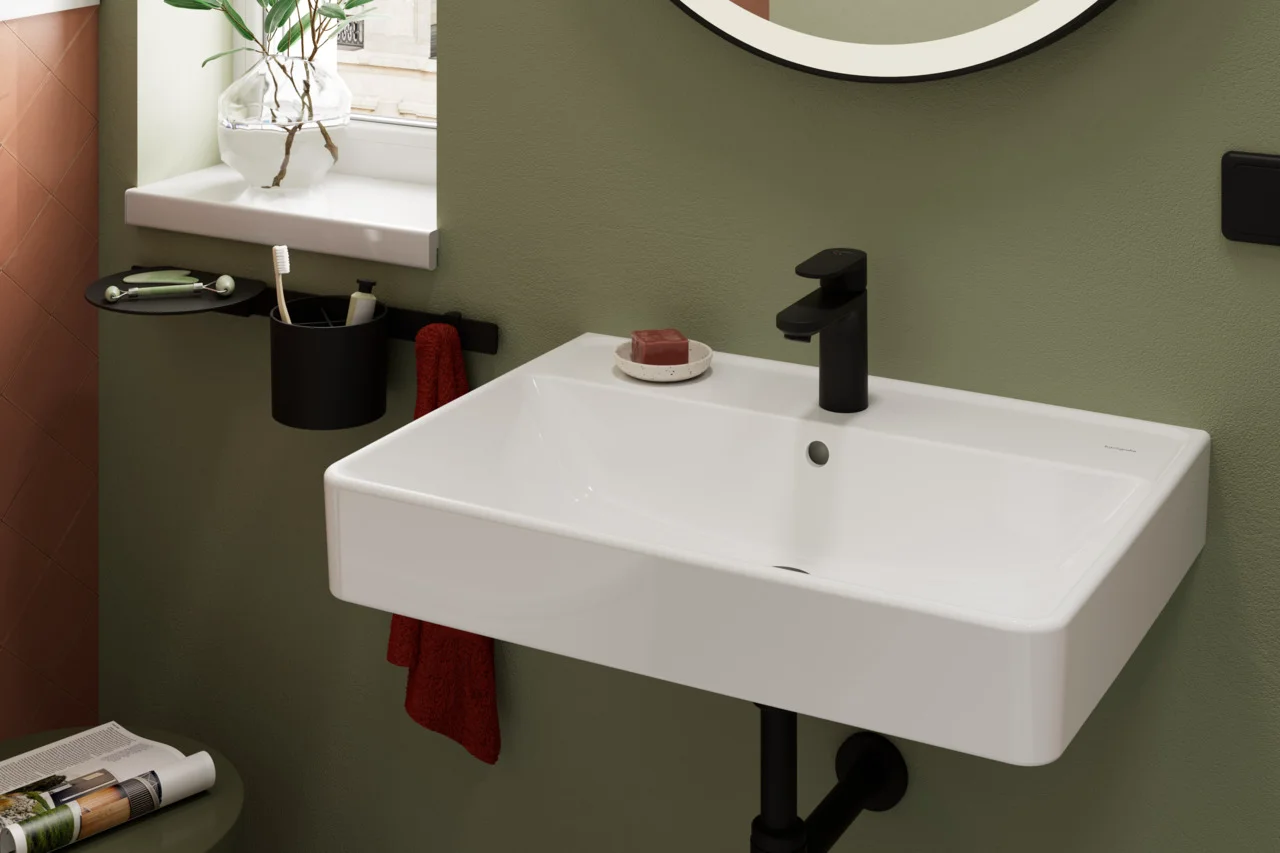 Hansgrohe Waschtisch Xanuia Q, weiß, 650x480 mm, wandhängend mit Hahnloch und Überlauf, SmartClean-Glasur Hansgrohe Waschtisch Xanuia Q, weiß, 650x480 mm, wandhängend mit Hahnloch und Überlauf, SmartClean-Glasur