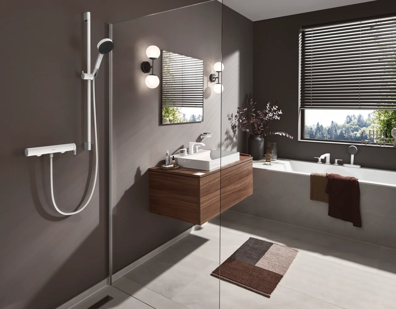 Hansgrohe RainDrain Match Duschrinne 800 mm mit höhenverstellbarem Rahmen, Edelstahl gebürstet