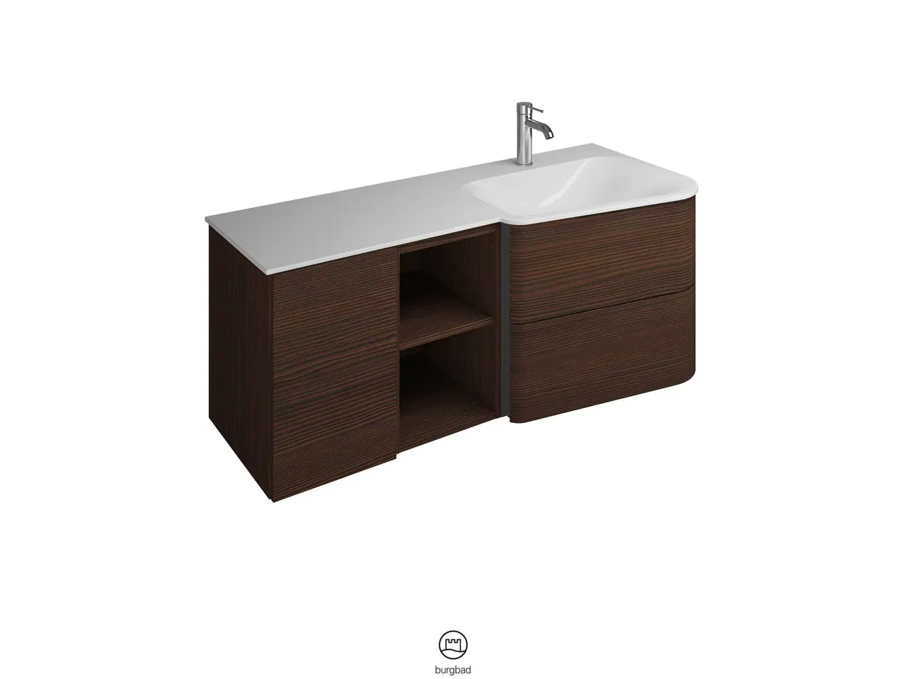 burgbad Badmöbelset „Badu“ Griffleiste, Weiß, in Weiß Matt burgbad Badmöbelset „Badu“ Griffleiste, Weiß, in Weiß Matt