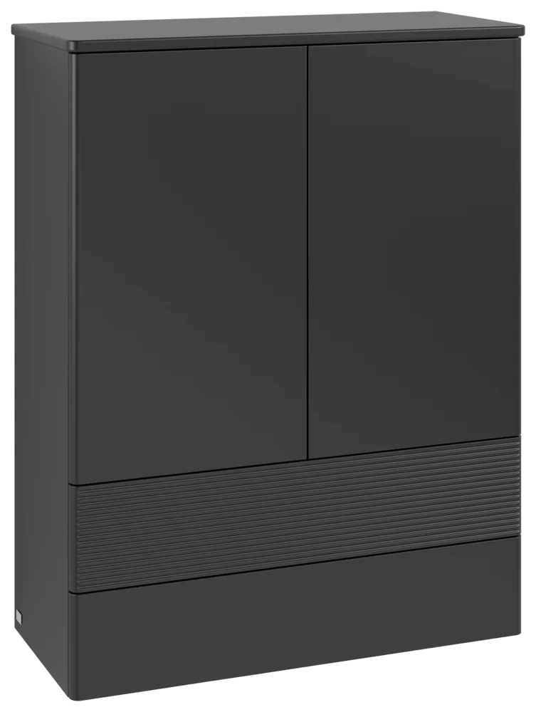Villeroy & Boch Antao Highboard K47, 814x1039x356mm, 2 Türen, Black Matt Lacquer