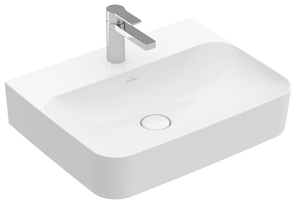 Villeroy & Boch Wandwaschbecken Finion 41686L, 600x470x164 mm, weiß Alpin CeramicPlus, glänzend, TitanCeram, Metropolitan Stil