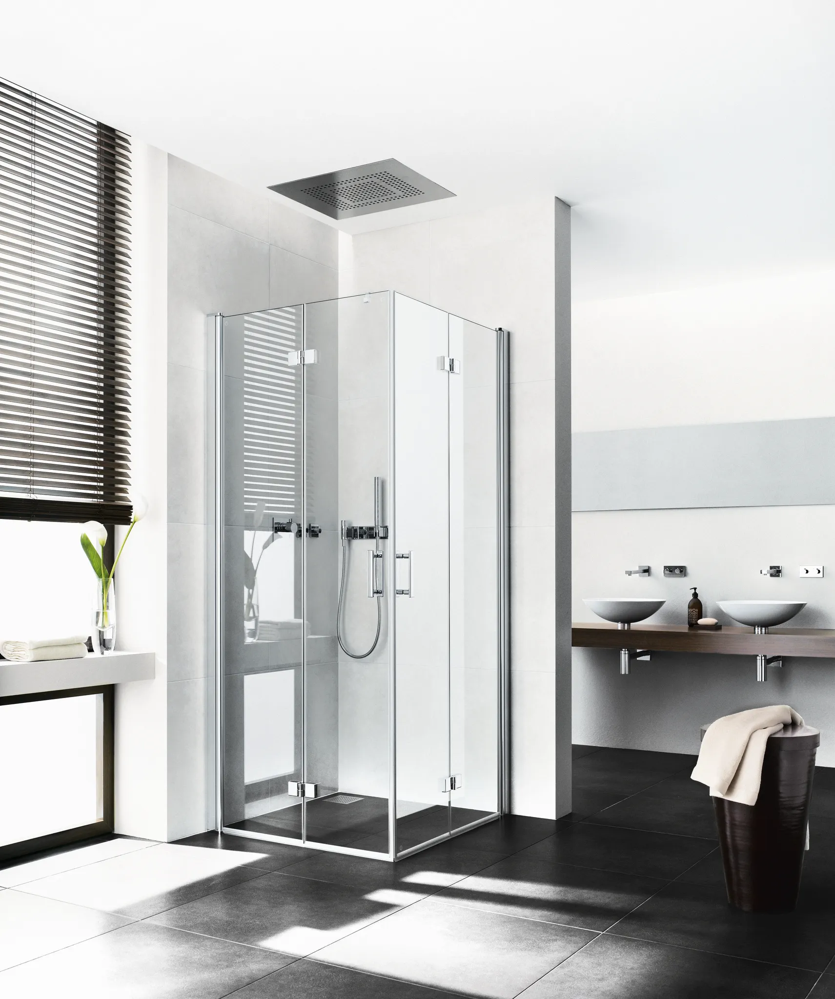 Kermi Pendel-Falttür Eckeinstieg 2-teilig Halbteil rechts „Diga“ Glas Klar, Profile Silber Hochglanz, Falttür BV: 805 - 825 mm GAK: 790 - 810 mm WE: 815 - 835 mm H: 2000 mm Kermi Pendel-Falttür Eckeinstieg 2-teilig Halbteil rechts „Diga“ Glas Klar, Profile Silber Hochglanz, Falttür BV: 805 - 825 mm GAK: 790 - 810 mm WE: 815 - 835 mm H: 2000 mm