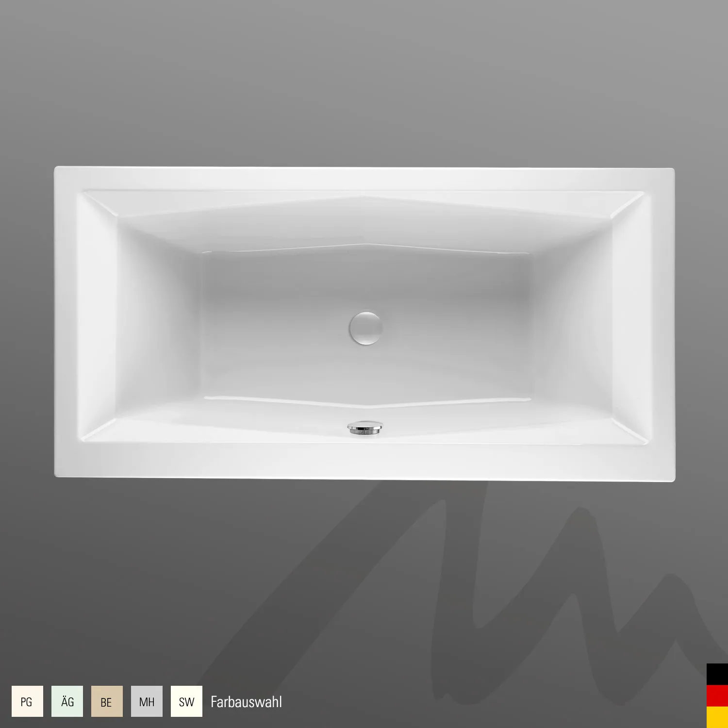 Mauersberger duoformis Acryl-Badewanne Rechteckform 180⁄80