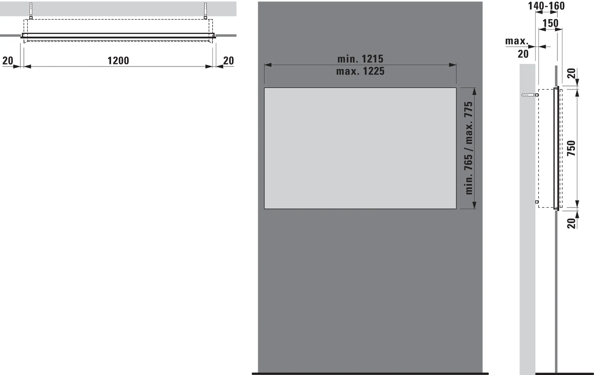 Einbaurahmenset FRAME 25 passend zu Spiegelschrank H408804