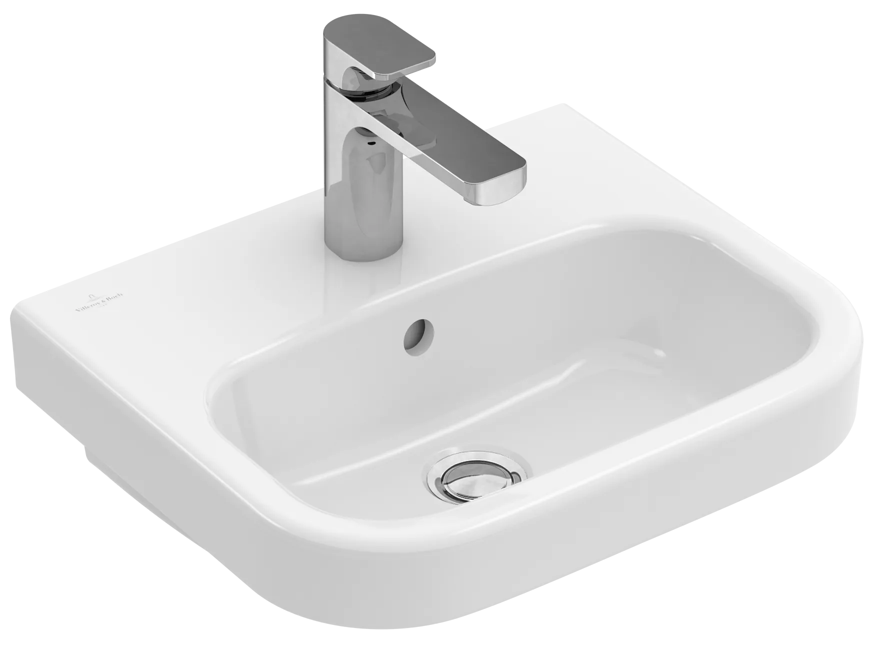 Villeroy & Boch Handwaschbecken „Architectura“ 450 × 380 × 145 mm, für Becken mittig, ohne Hahnlochbohrung in Weiß Alpin Villeroy & Boch Handwaschbecken „Architectura“ 450 × 380 × 145 mm, für Becken mittig, ohne Hahnlochbohrung in Weiß Alpin