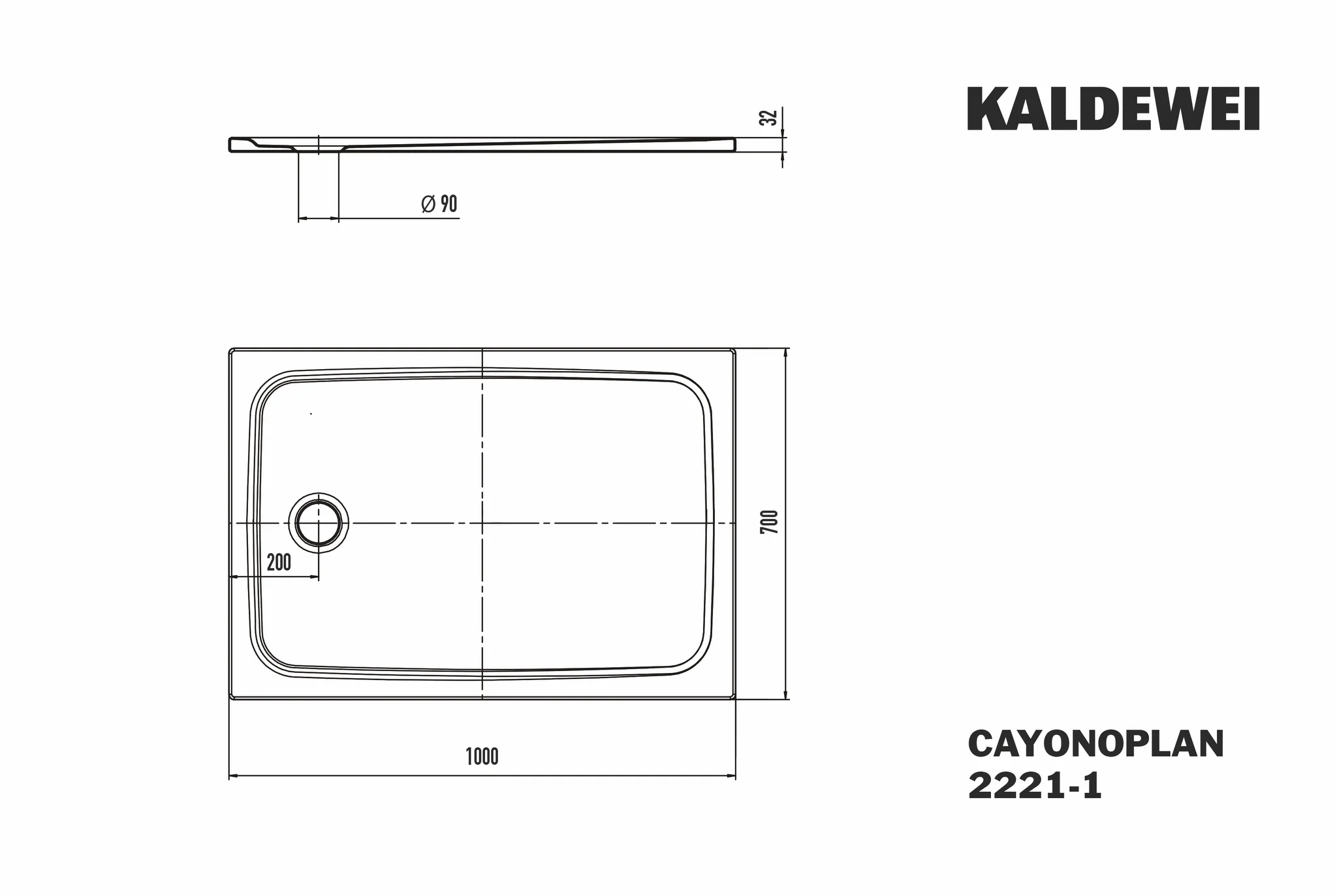 Kaldewei CAYONOPLAN Duschfläche, 700x1000 mm, warm grey 90, bodeneben, seitlicher Ablauf Kaldewei CAYONOPLAN Duschfläche, 700x1000 mm, warm grey 90, bodeneben, seitlicher Ablauf