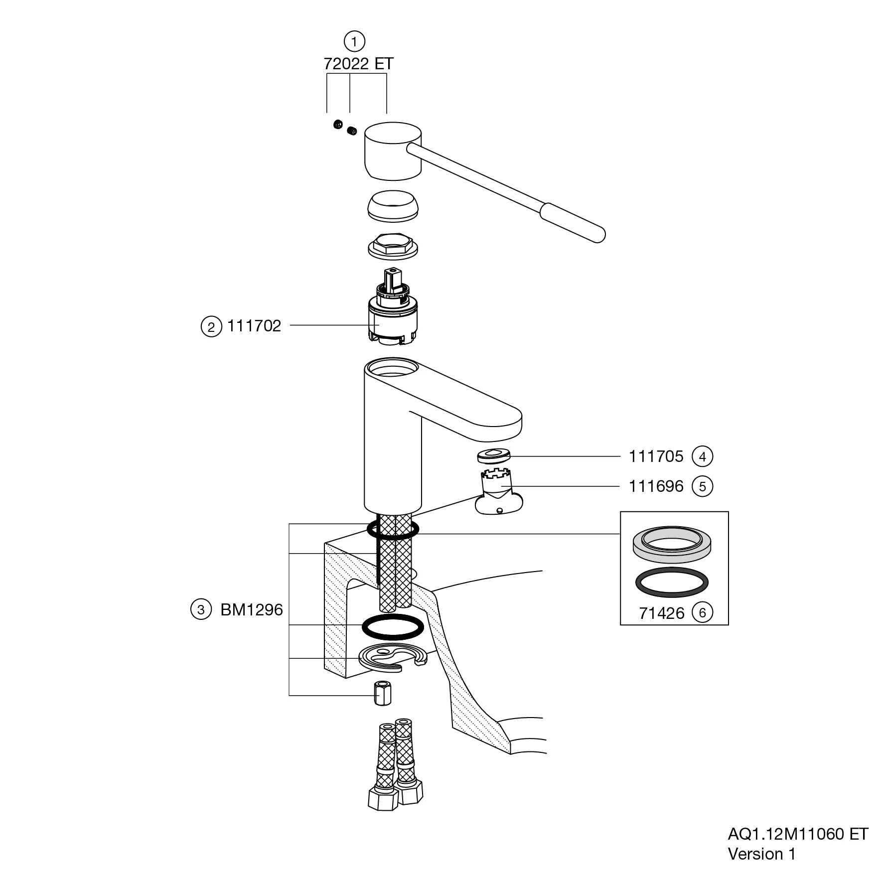 Einhand-Waschtischarmatur „System-Armaturen“ 19,9 cm Einhand-Waschtischarmatur „System-Armaturen“ 19,9 cm