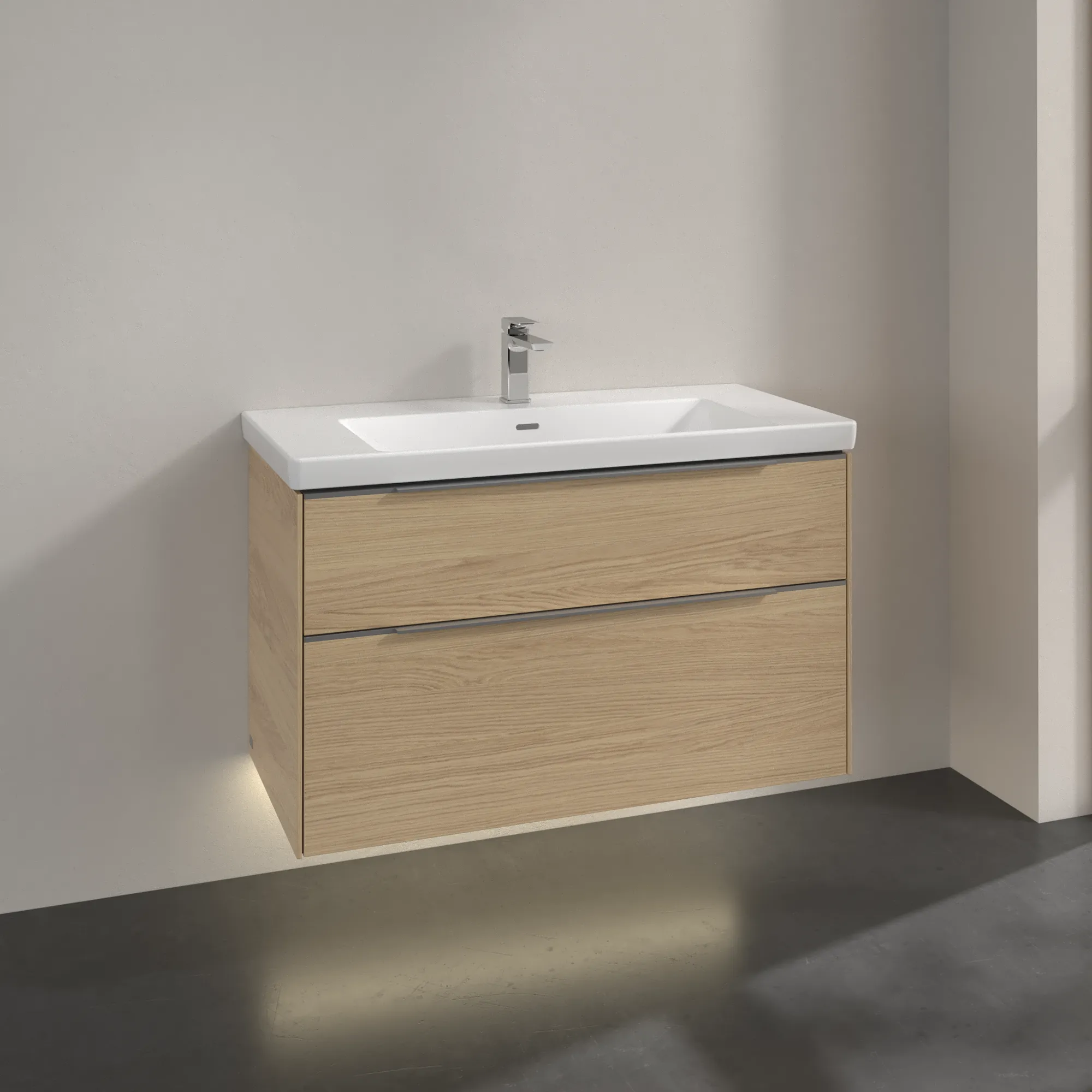 Villeroy & Boch Waschtischunterschrank „Subway 3.0“ für Schrankwaschtisch 973 × 576 × 478 mm Nordic Oak, für Becken mittig