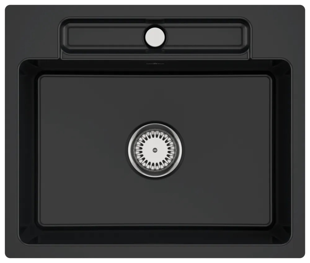 Villeroy & Boch flächenbündiges Küchenspülbecken „Siluet“ 60 S flat 600 × 510 × 220 mm in Pure Black Villeroy & Boch flächenbündiges Küchenspülbecken „Siluet“ 60 S flat 600 × 510 × 220 mm in Pure Black