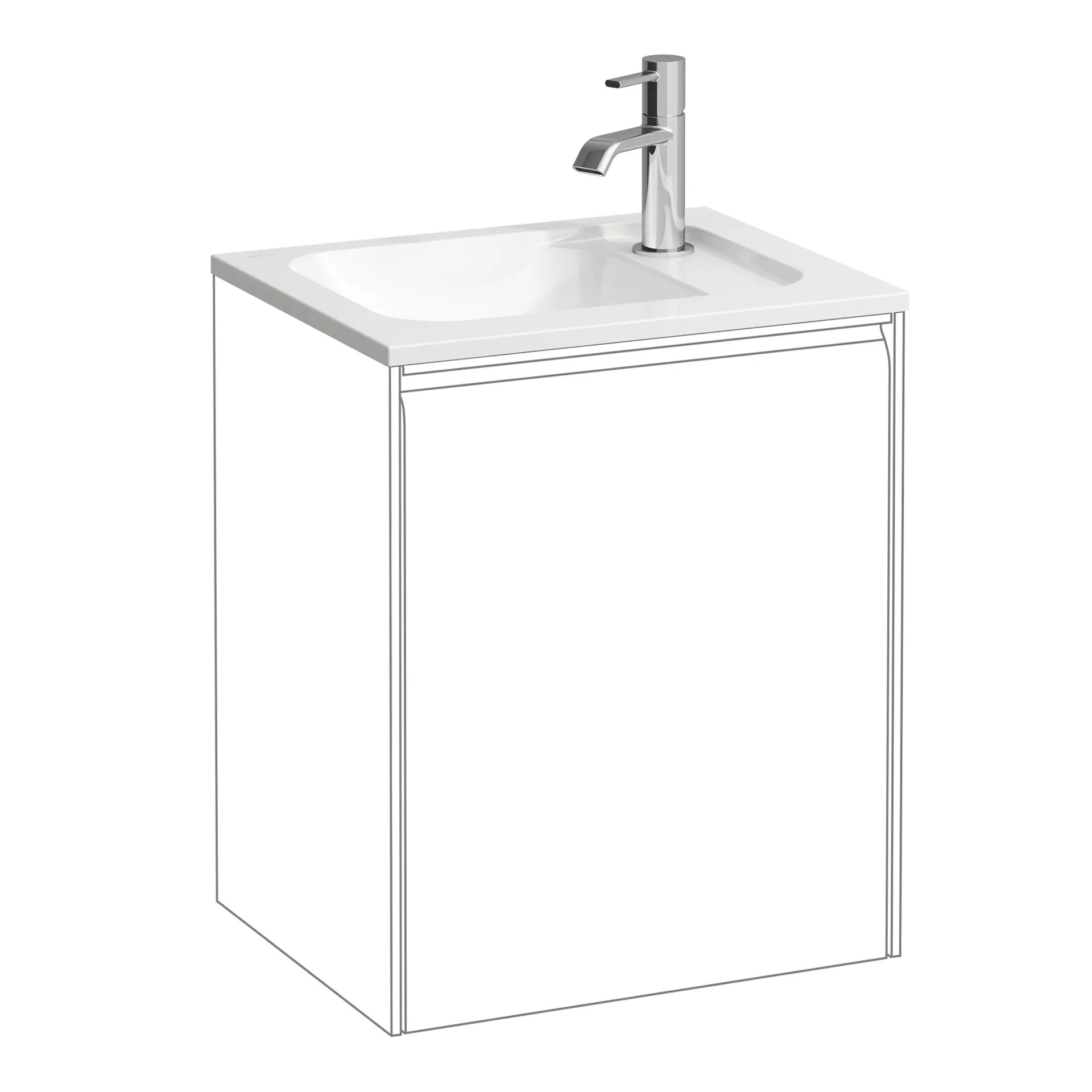 Laufen Möbelhandwaschbecken Slim MEDA 340x440x130 Marbond asymmetrisch 1 Hl. o.Ül. Becken li weiß matt Laufen Möbelhandwaschbecken Slim MEDA 340x440x130 Marbond asymmetrisch 1 Hl. o.Ül. Becken li weiß matt