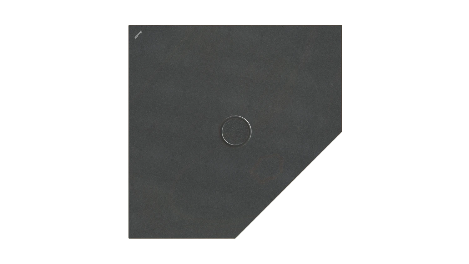 Bette fünfeck Duschwanne „BetteFloor Caro“ 900 × 900 mm ohne Oberflächenbeschichtung, ohne Oberflächenveredelung, ohne Wannenträger, in Midnight