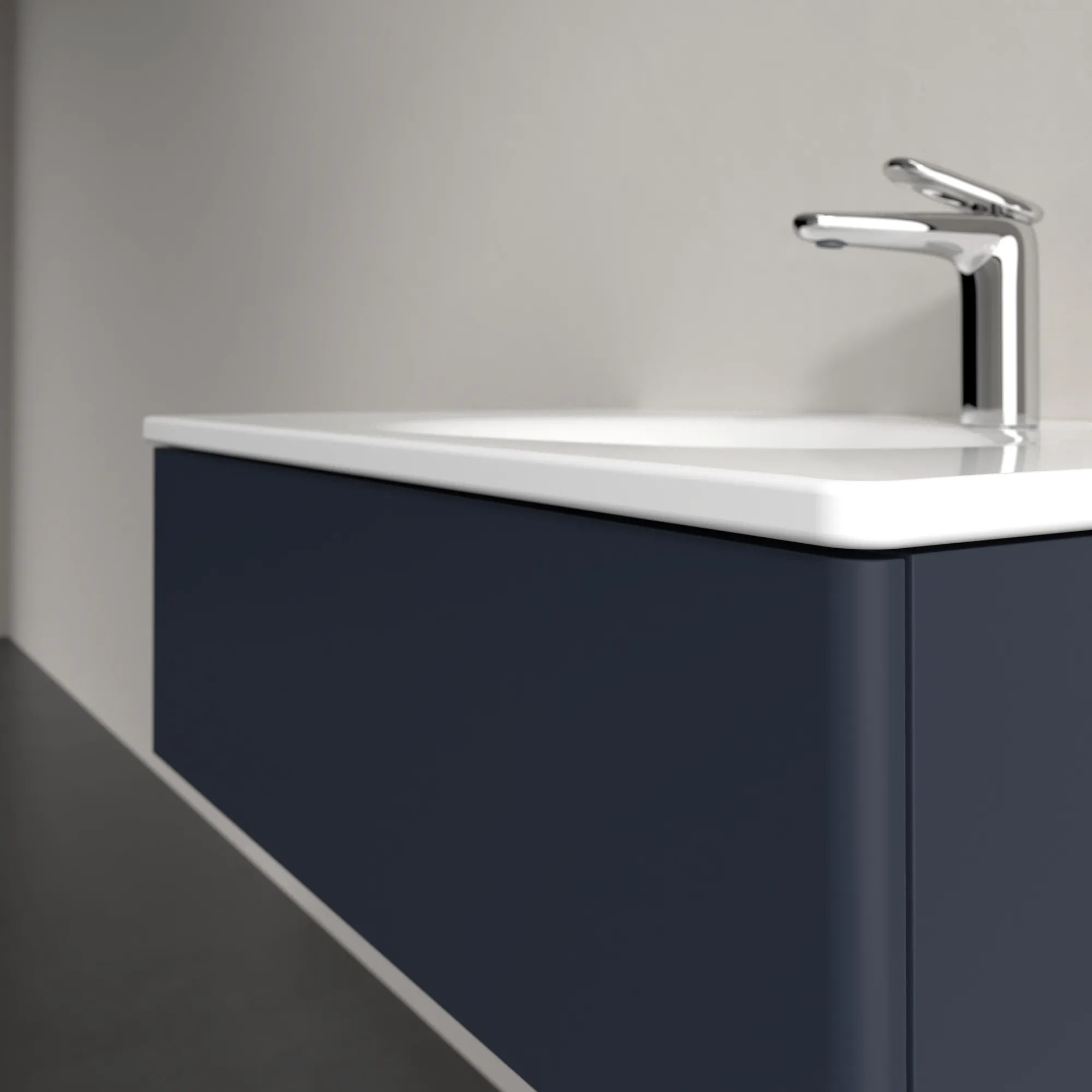 Villeroy & Boch Waschtischunterschrank für Schrankwaschtisch „Antao“ 788 × 256 × 496 mm Midnight Blue Matt Lacquer, für Becken mittig, mit Beleuchtung Villeroy & Boch Waschtischunterschrank für Schrankwaschtisch „Antao“ 788 × 256 × 496 mm Midnight Blue Matt Lacquer, für Becken mittig, mit Beleuchtung