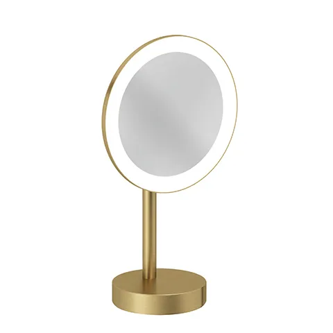 Kludi VELA R LED-Kosmetikspiegel freistehend Brushed Gold Kludi VELA R LED-Kosmetikspiegel freistehend Brushed Gold