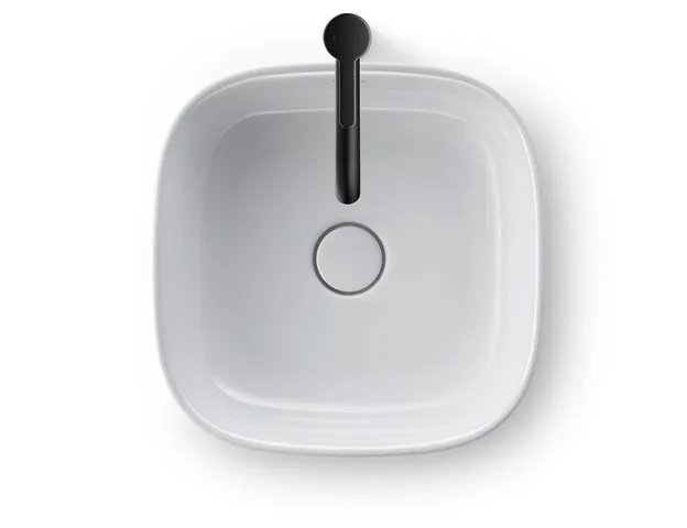 Aufsatzwaschtisch geschliffen „Zencha“ 42 × 42 × 13,5 cm, ohne Hahnlochbohrung in Weiß Hochglanz Aufsatzwaschtisch geschliffen „Zencha“ 42 × 42 × 13,5 cm, ohne Hahnlochbohrung in Weiß Hochglanz